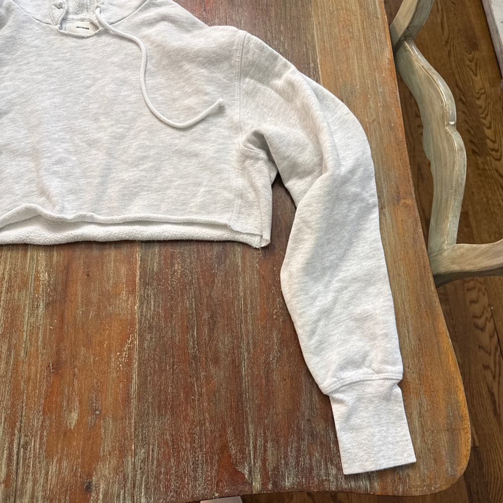 JOAH BROWN Pearl Grey French Terry Lounge Set Cropped Hoodie Joggers - Picture 6 of 16